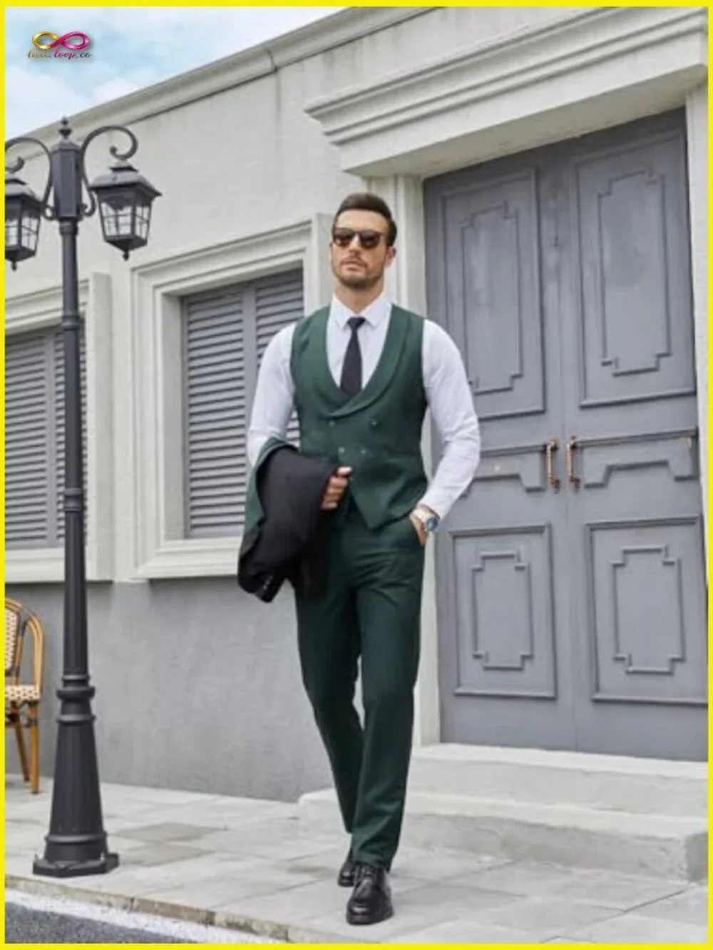 Slim Fit Three-Piece Suit Formal Business Wedding Prom Tuxedo Polyester Blend